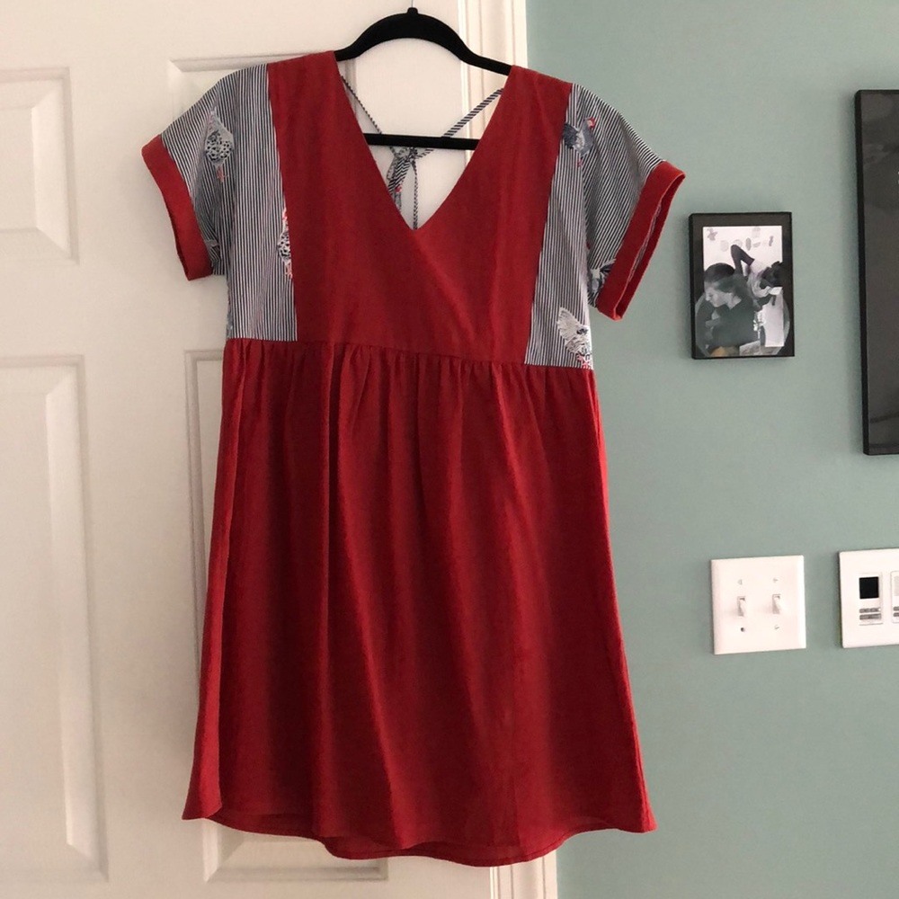 Rust orange “rooster” dress